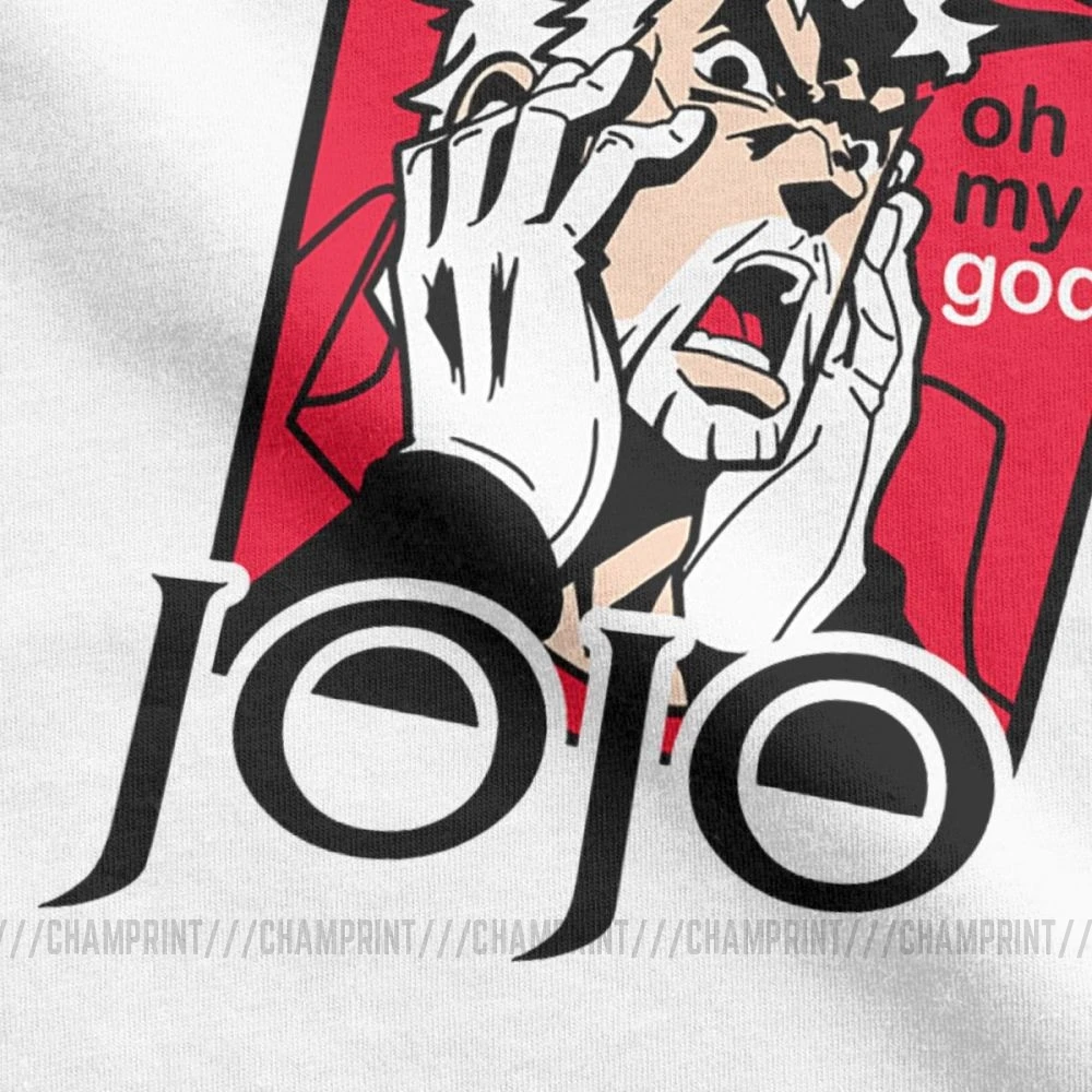 Мужская футболка с коротким рукавом JoJo необычная креативная хлопковая и вырезом