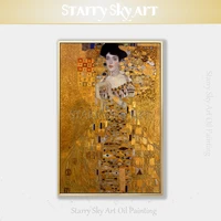 reproduction portrait of adele bloch canvas painting by gustav klimt reproduction wall art picture adele portrait oil painting