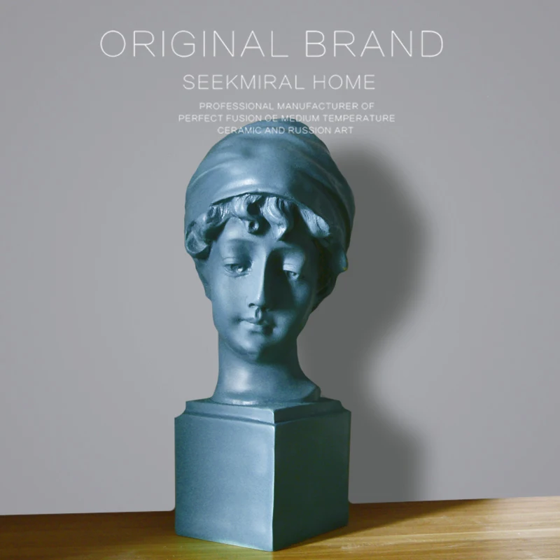 

NORDIC COLOR BRITISH GIRL WEAR A HAT ART SCULPTURE GIRL FIGURE HEAD PORTRAITS STATUE RESIN CRAFTS DECORATION FOR HOME R3167