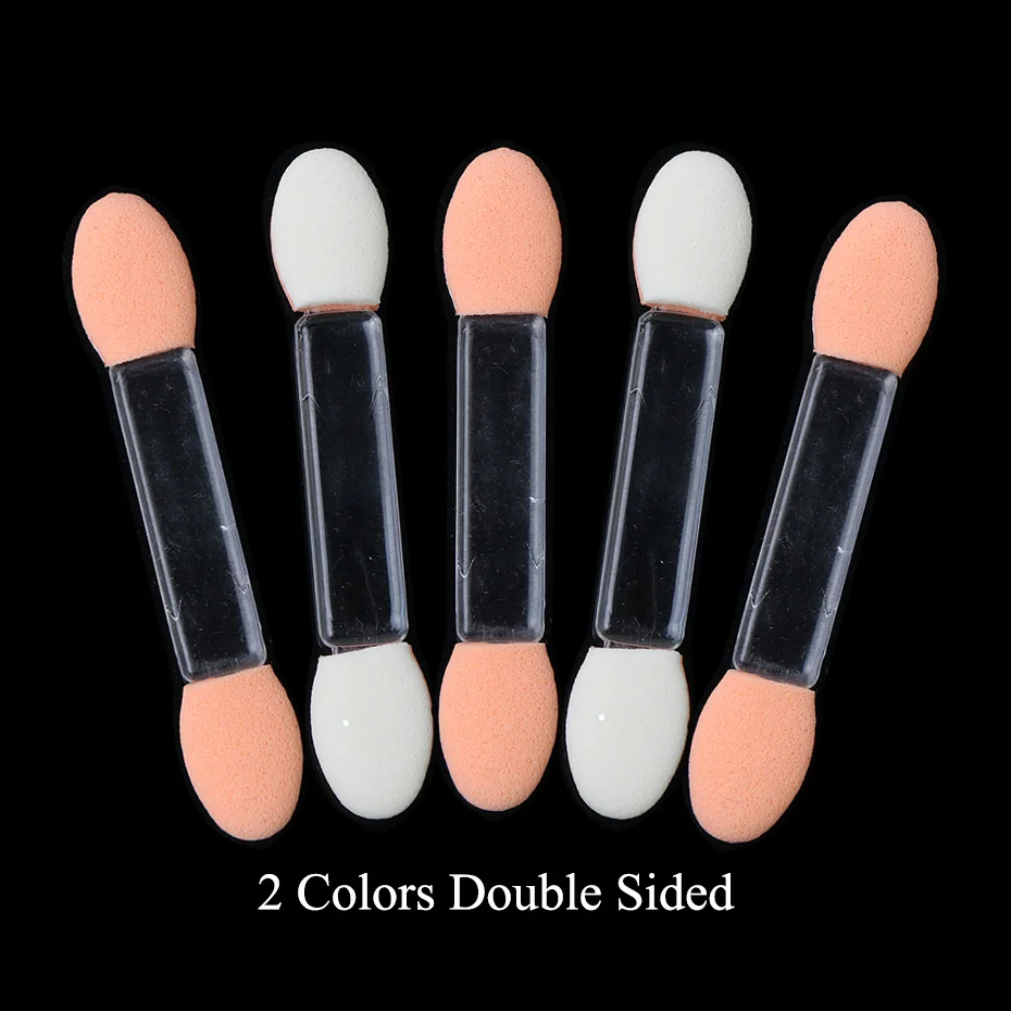 10 шт./компл. ногтей Блеск порошок щетки губки палочки Двусторонняя тени для век