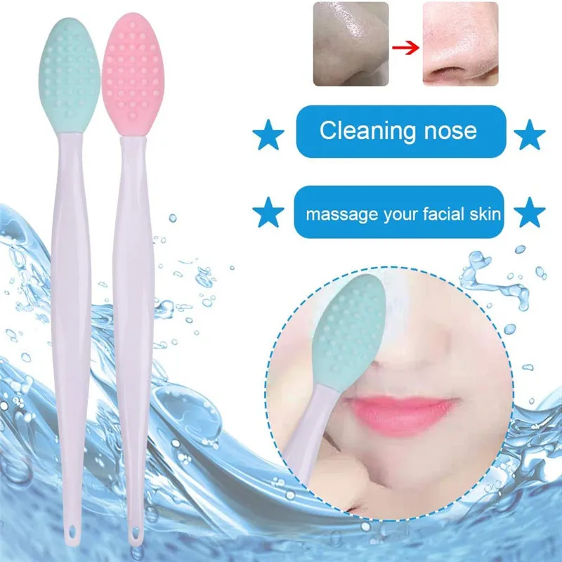 

Silicone Nose Blackheads Sided Silicone Brush Silicone Brush To Exfoliate Dead Skin Facial Lip Brush Cleaning Brush