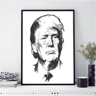 Портретная картина Дональда Трампа, черно-белые постеры и принты президента, настенные художественные картины для гостиной, домашний декор