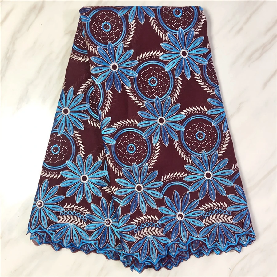 

New Arrival 100% Cotton Fabric Brode Coton Africain Embroidered Swiss Voile Lace In Switzerland For Party Dress