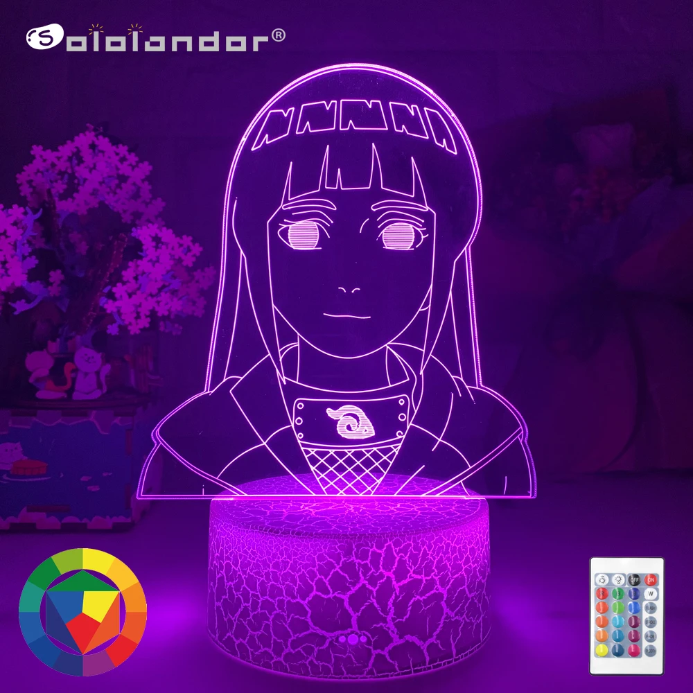 

Newest 3d Lamp Hinata Hyuga Figure Nightlight for Kids Girl Bedroom Decor Color Changing Battery Usb Led Night Light Gift