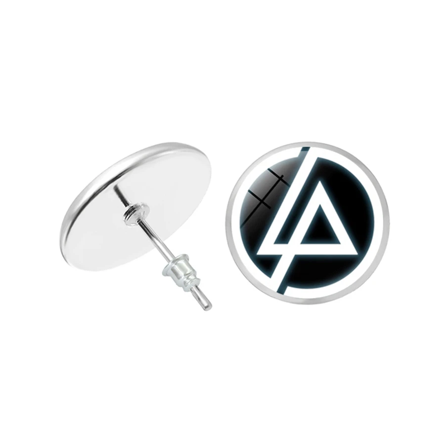 Linkin Park серьги Рок Группа Знак серьги-гвоздики Стекло Кабошон изображение купола
