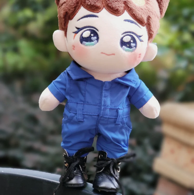 20cm Idol Doll Clothes Siamese Coverall Tooling For Apron Kpop EXO BTS Plush Dolls Outfit Toys  Baby Doll's Accessories Cos Suit