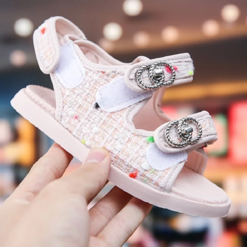 Элегантные сандалии для девочек новая модная летняя детская обувь сетчатые