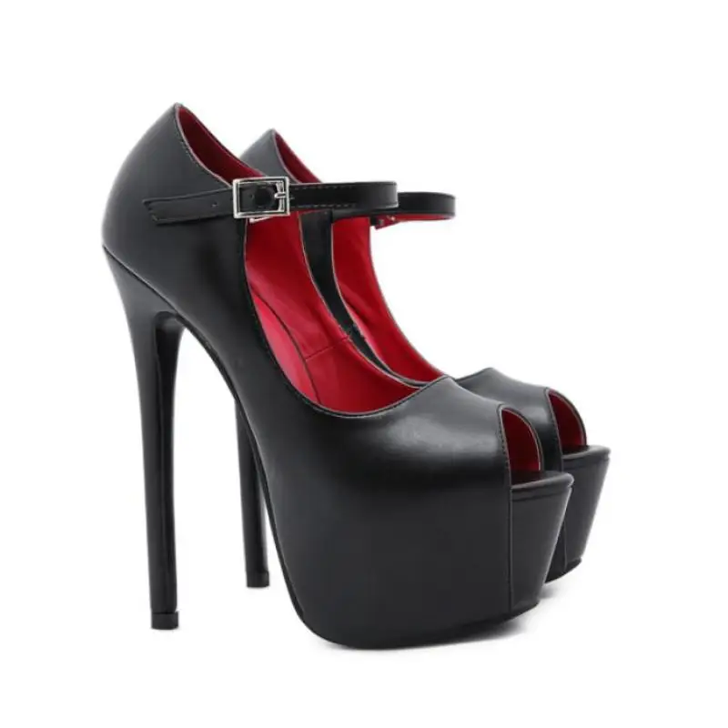

New Classic Black Fish Mouth High-heeled Women's Pumps Size 34-40