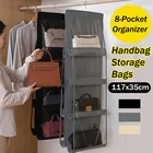 8 карманных сумок сумка для хранения сумка-кошелек Органайзер пылезащитный двухсторонний складной шкаф вешалка висячая Складная