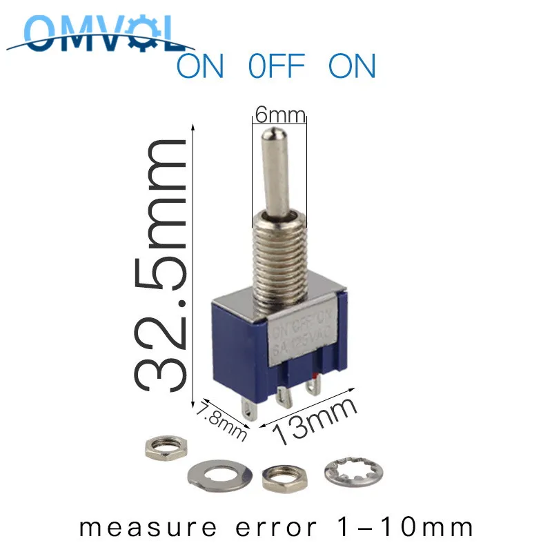 10 шт. ВКЛ./ВЫКЛ. 3-контактный мини-выключатель переменный ток 125 В/6 А 250 В/3 |