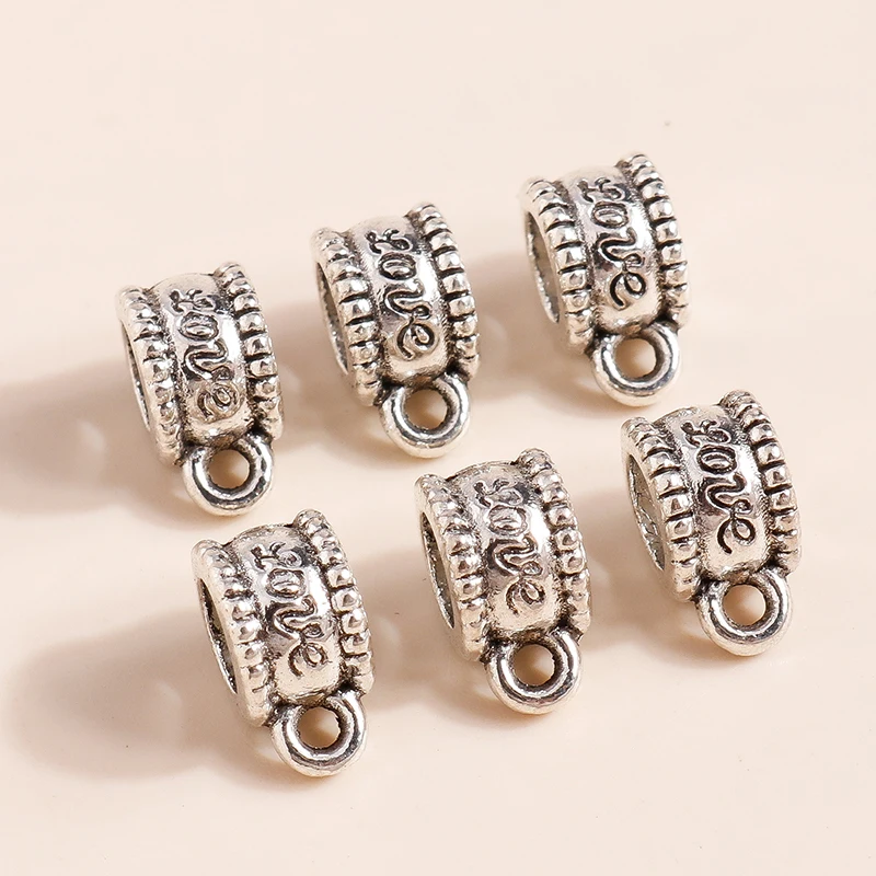 

30pcs 10*6mm Vintage Love Charms for Bracelet Keychain Alloy Beads Pendants for Necklace Diy Jewelry Making Accessories