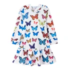 Новое платье с капюшоном и бабочкой для детей от 2 до 6 лет праздвечерние чное платье для девочек Весенняя детская одежда повседневная одежда для маленьких девочек