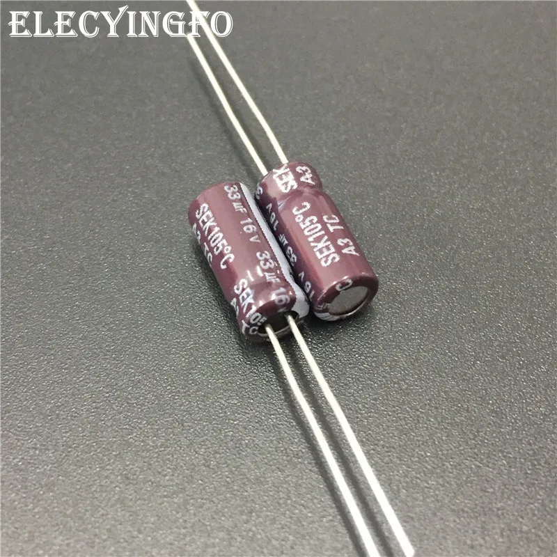 

100pcs 33uF 16V33uf TEAPO SEK Series 5x11mm 16V33uF Aluminum Electrolytic Capacitor