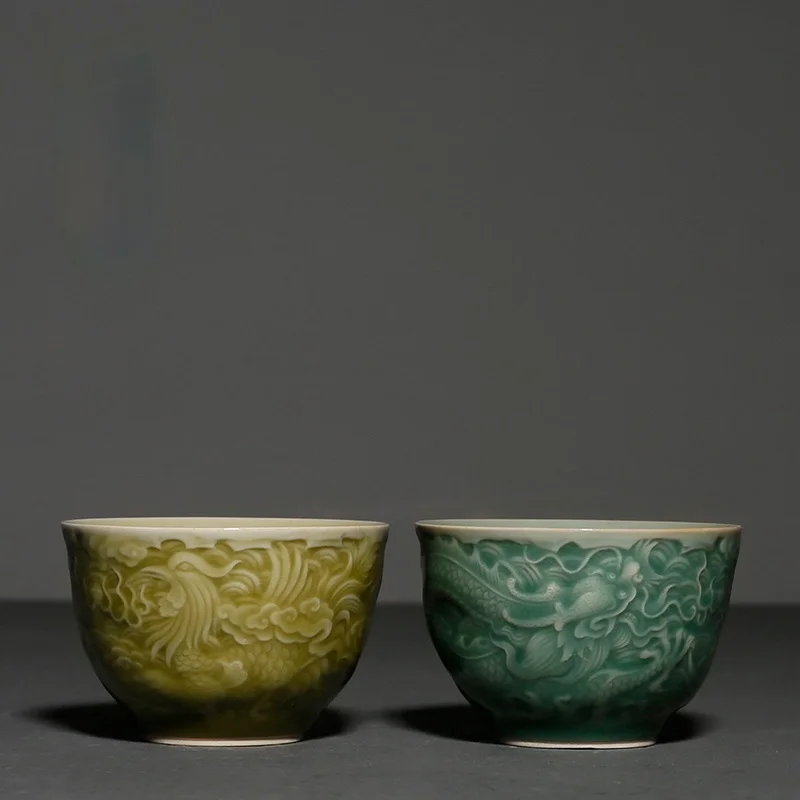 

Kung Fu Tea Cup Ceramic Chinese Luxury Vintage Travel Gift Handmade Tea Bowl Portable Tea Set Porcelain Tazas Teaware DG50TC