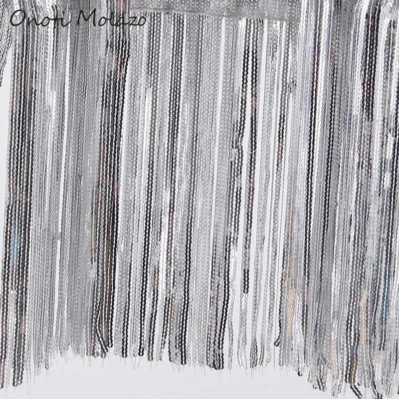 Женское пальто с блестками Onoti Molazo Повседневные Вечерние куртки кисточками