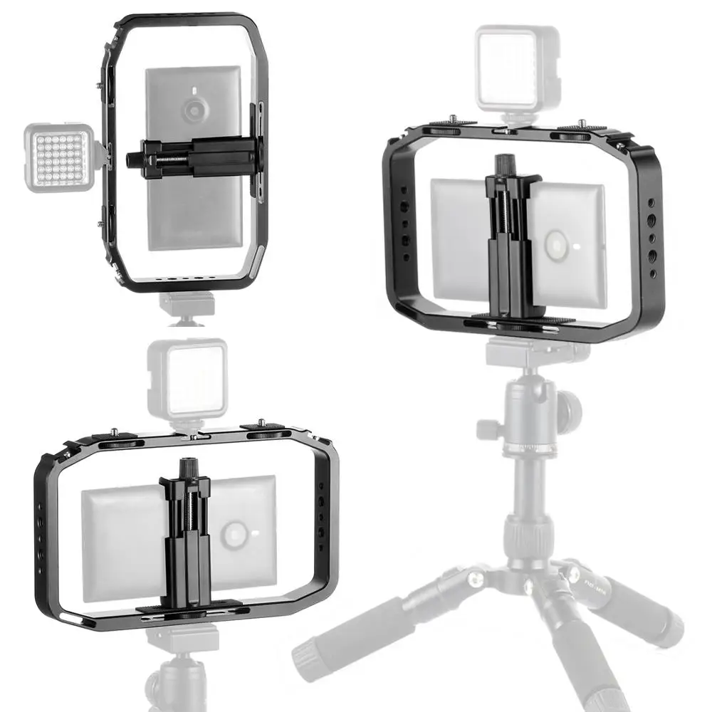 Ручной Камера клетка для DJI OSMO экшн/YI/EKEN Gopro iPhone 7 6 Plus смартфон Стенд держатель