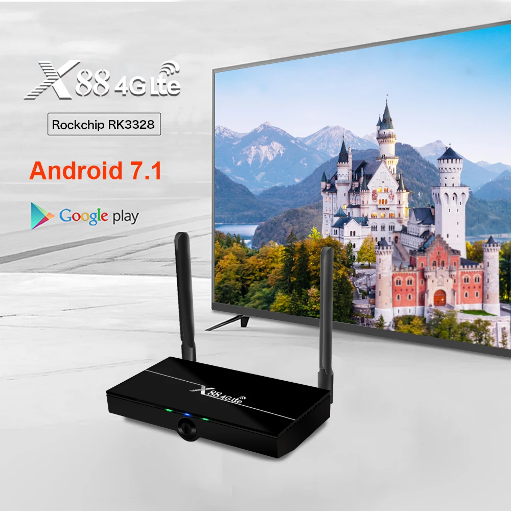 ТВ приставка X88 4G lte Android 7 1 2 Гб RAM 16 Smart Set Top Box Assistant RK3328 Quad core 4/5G dual Wifi Youtube