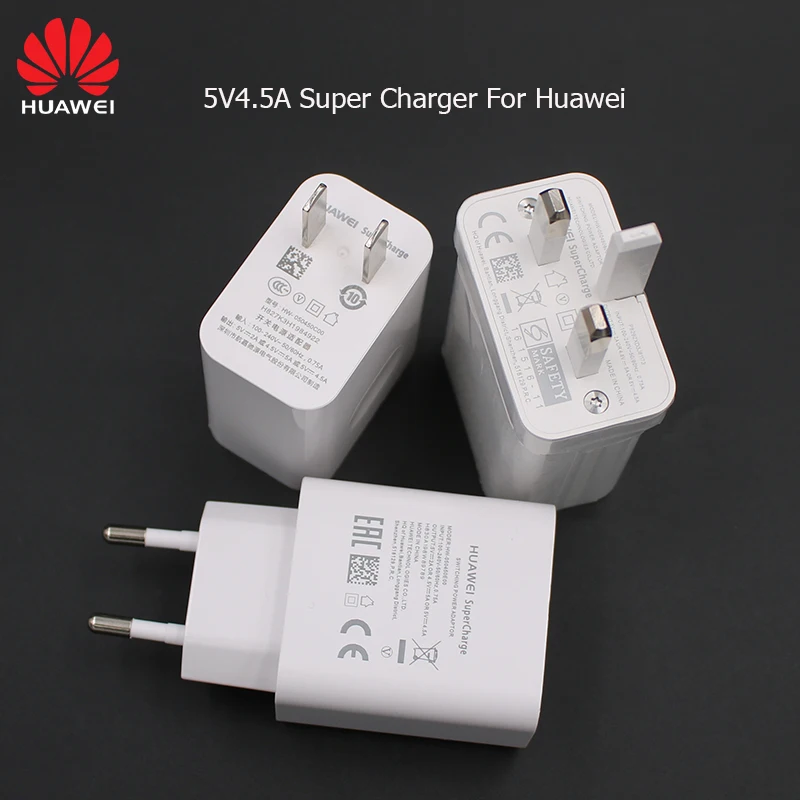 

Official Huawei 4.5V 5A 22.5W Charger EU/US/UK Mate 9 10 20 P10 Plus P20 Pro Honor Supercharge Fast Quick Super Type-C зарядное