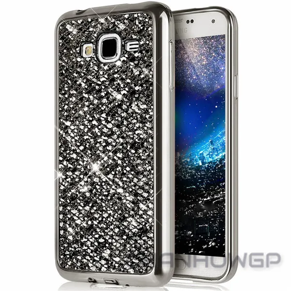 Мягкий пластиковый чехол с блестками чехол для samsung Galaxy A6 A8 J4 J6 J3 J5 J7 Core A5 S7 край S8 S9 плюс Funda - Цвет: Черный