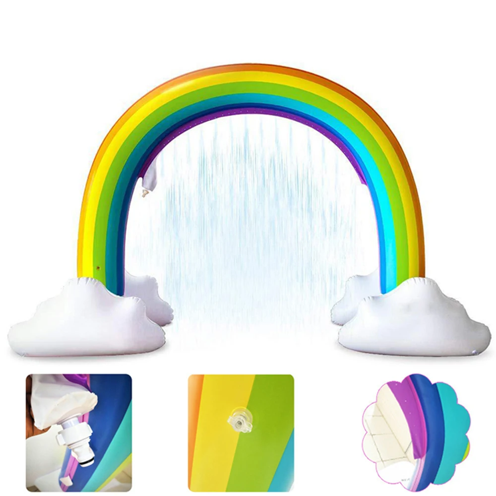 

Inflatable Rainbow Arch Outdoor Summer Sprinkler Toy Parents Children Toddlers Water Spray Toys for Party Birthday Festival