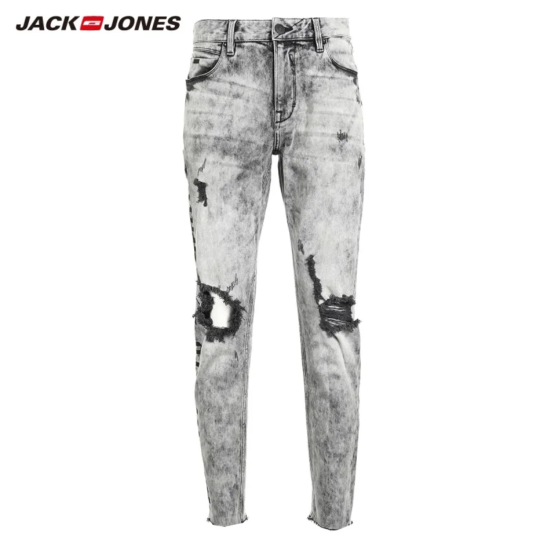 Мужские потертые джинсы JackJones винтажные повседневные уличные 218332605|Мужские