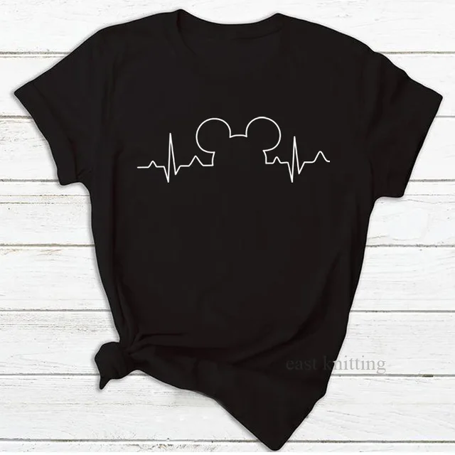 0962-black Heartbeat Lifeline, собачья Лапка, кошачья лапка, женская футболка, Halajuku, повседневная забавная футболка, унисекс, для девушек, топ, футболки, хипстер, Прямая поставка - Цвет: 0962-black
