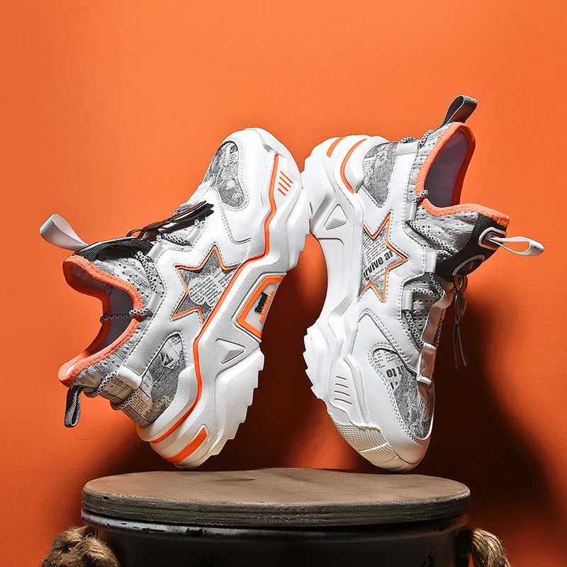 Новая дышащая Спортивная обувь для мужчин на толстой подошве беговые кроссовки