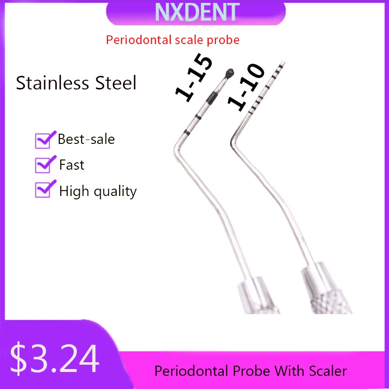 Стоматологический пародонтальный Зонд из нержавеющей стали 1 шт. с сканером