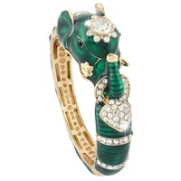 elephant bangle women femme animal bracelet crystal enamel wristband party jewelry brazalete mujer gift