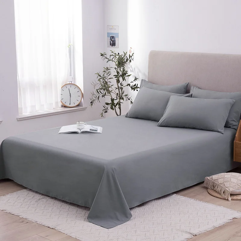 

1Student Dormitory Sheets 1.2 1.5m Solid Color Sanding Is Not Easy To Fade, Single, Double, Bed Linen