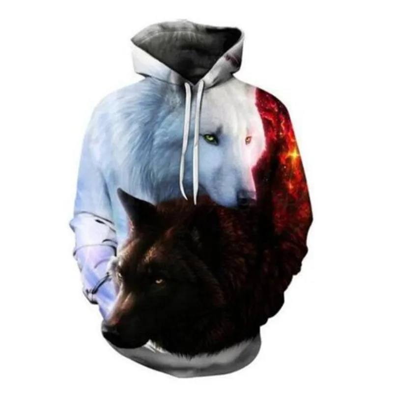 

Autumn Wolf Lovers Hoodies Hip Hop Men's Hoodie Women's Sweatshirts Streetwear Pullover Oversized Tracksuits Boys Girls Clothing