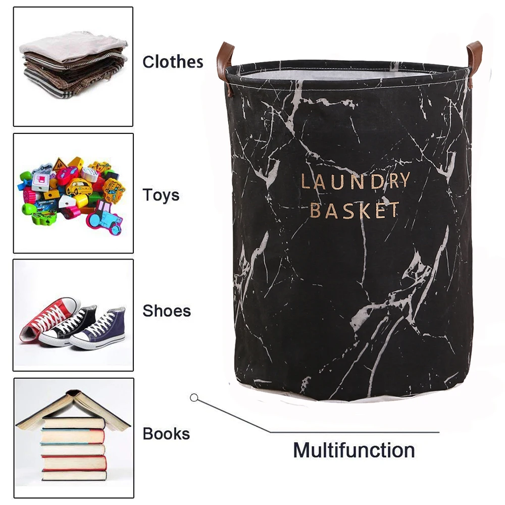 Складная корзина для белья круглая хранения большая складная одежды игрушек