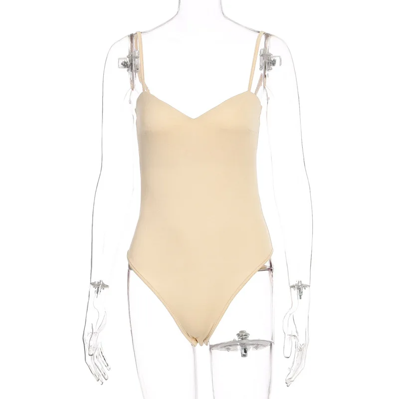 

Sexy Solid Strap Women Bodysuit Bodycon Casual Backless Streetwear Elegant 2021 Summer Clothes Party Club Thong Body Basic