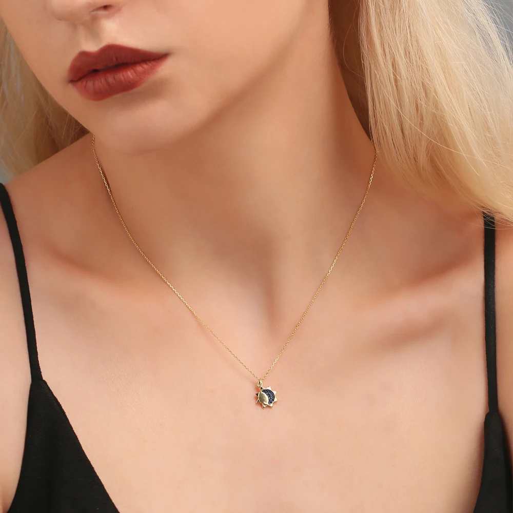 SUPERWEAR солнцезащитные ожерелья с кулонами в виде Луны 925 пробы серебряный желтый