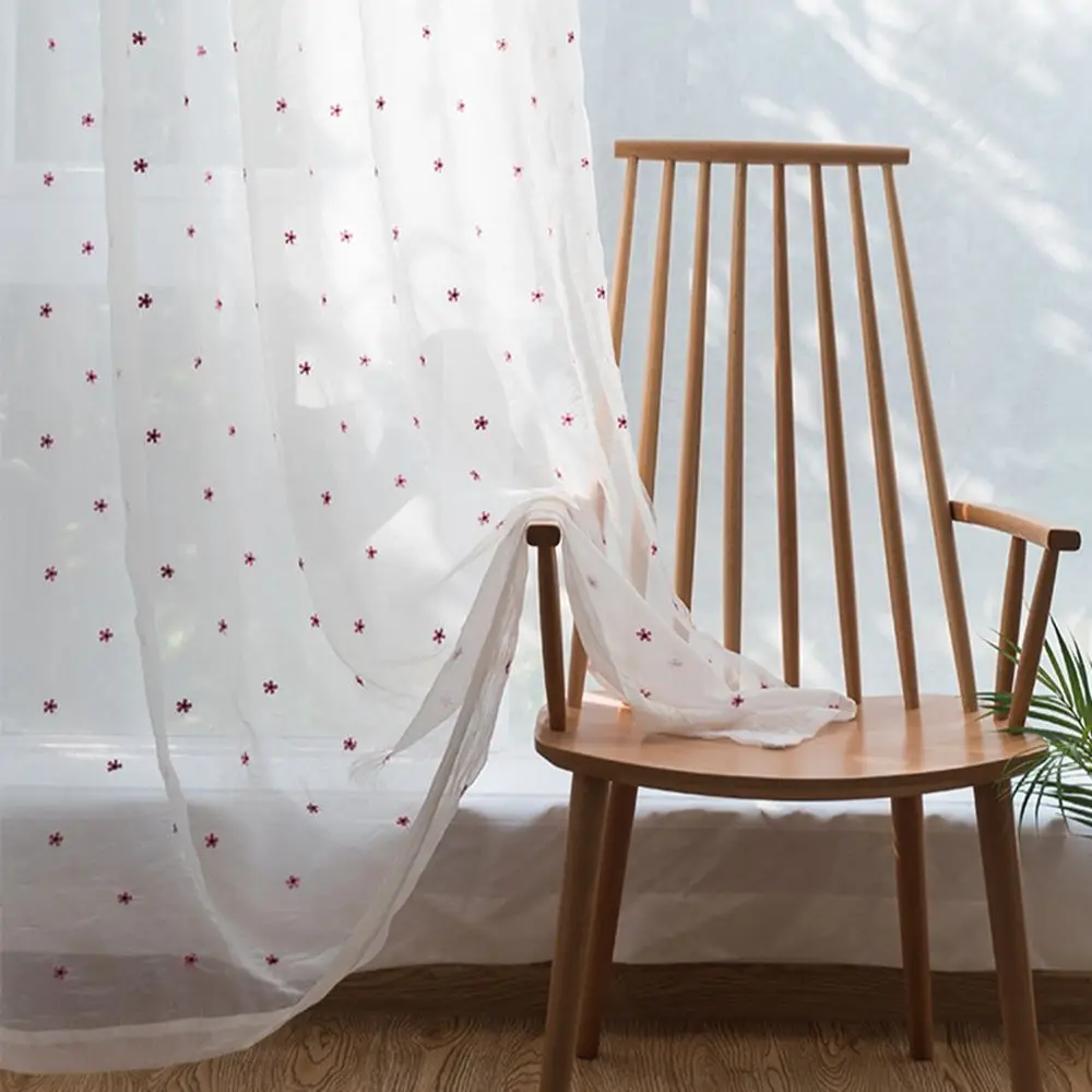 Кленовые листья вышитые оконные марлевые пряжи индивидуальные помятые тюлевые