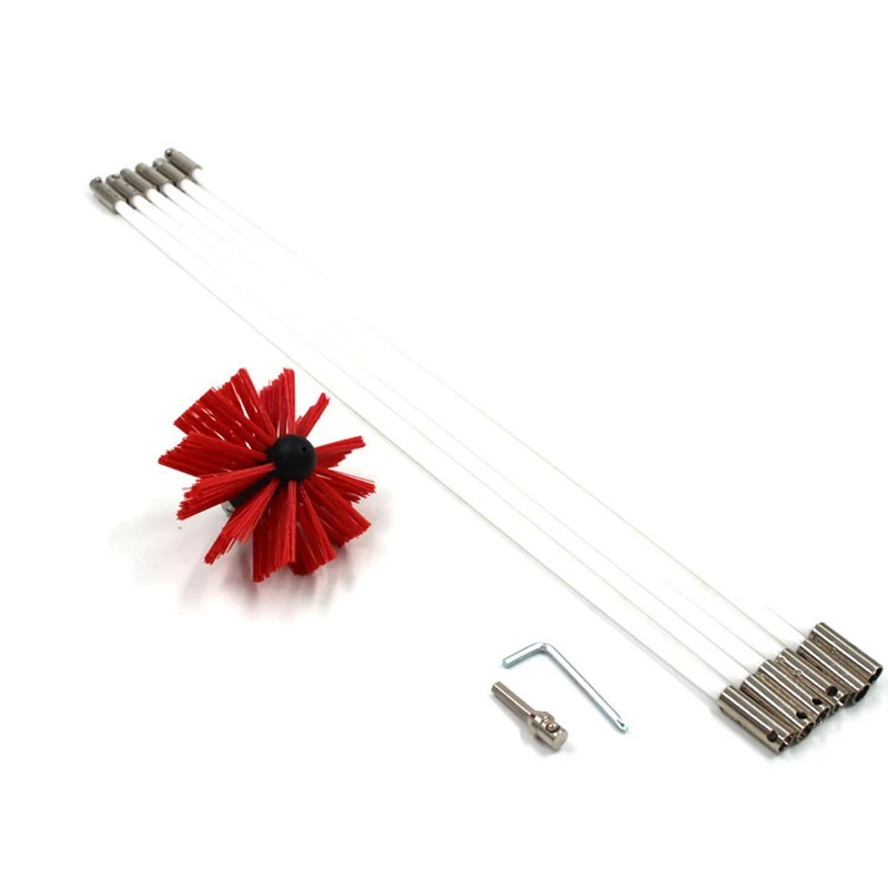 

Bendable Cleaning Brush Set for Chimney Fireplace Pipe Stove Range Hood Sweeping Brushes Tool Kit