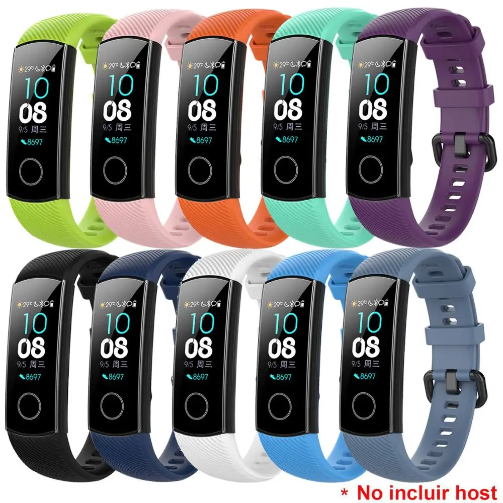 Ремешок силиконовый для наручных часов Huawei Honor Band 4 / 5 мягкий сменный Браслет
