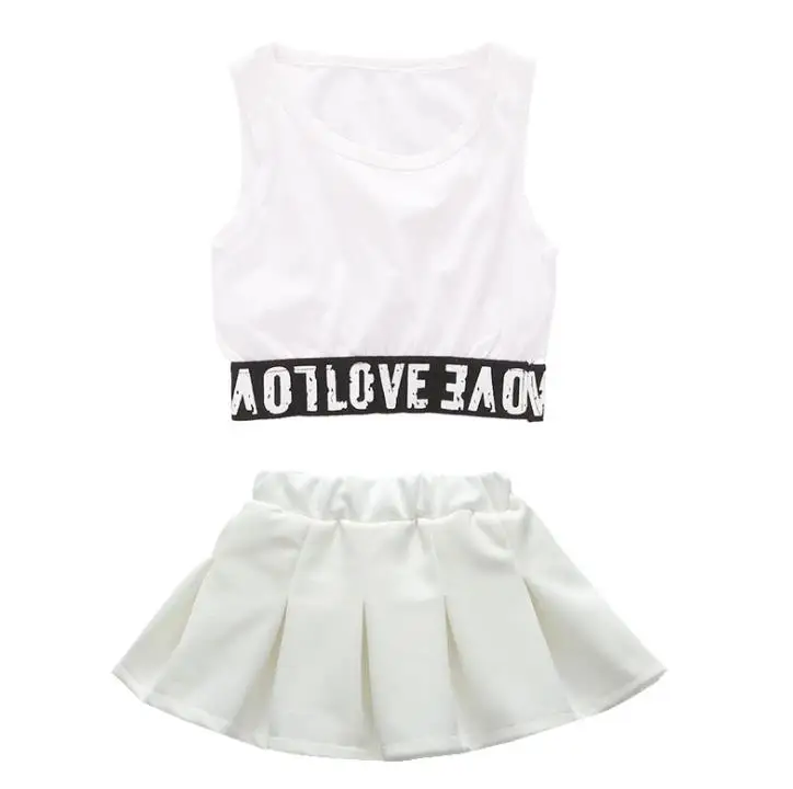 Lovely Casual Two-Piece Kids Crop Top Skirt Set for Girls, Summer Clothes for Ages 3-16 Years image 5