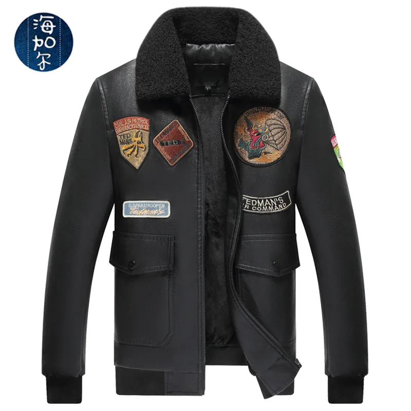 Новинка Осень зима 2020 кожаная мужская рабочая одежда утолщенное кожаное пальто