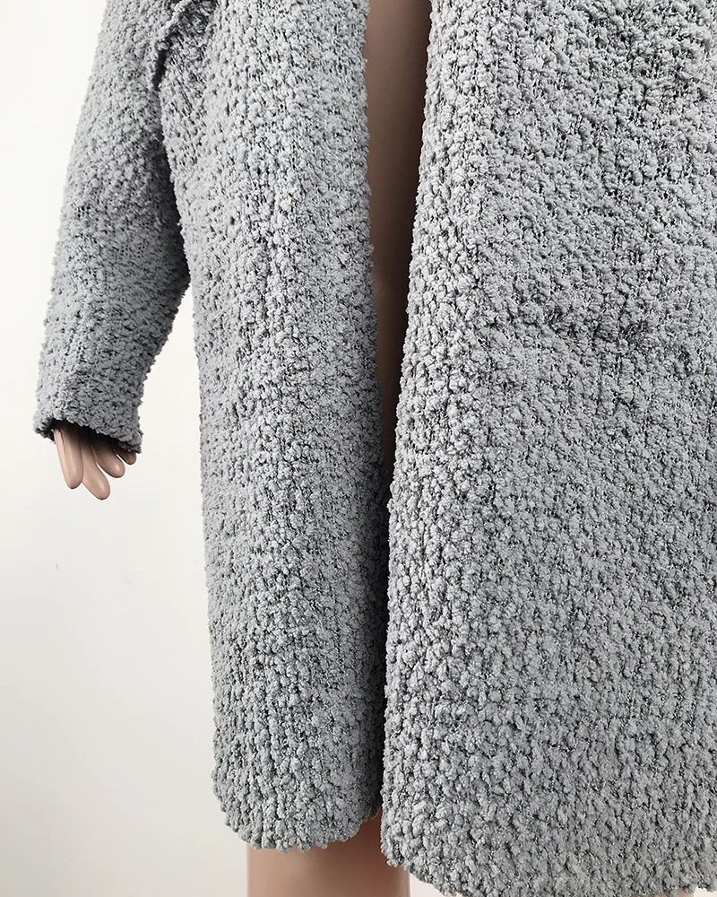 

Fleece Pocket Cardigan Sexy Designer Fashionable Custom Winter Ladies Long Sleeve Clothing Knitted Women Plus Size Sweaters