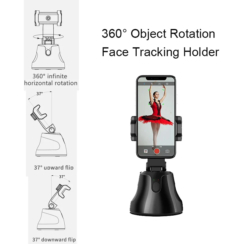 

Auto Smart Shooting Selfie Stick 360Â° Object Rotation Face Tracking Holder Camera Gimbal for Photo Vlog Live Video Record #f0