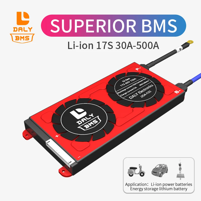 

Daly 3,7 V Li-Ion литиевая батарея bms pack bms 17S 60V 30A 40A 60A 80A 300A 400A 500A общий порт с балансом для солнечной энергии