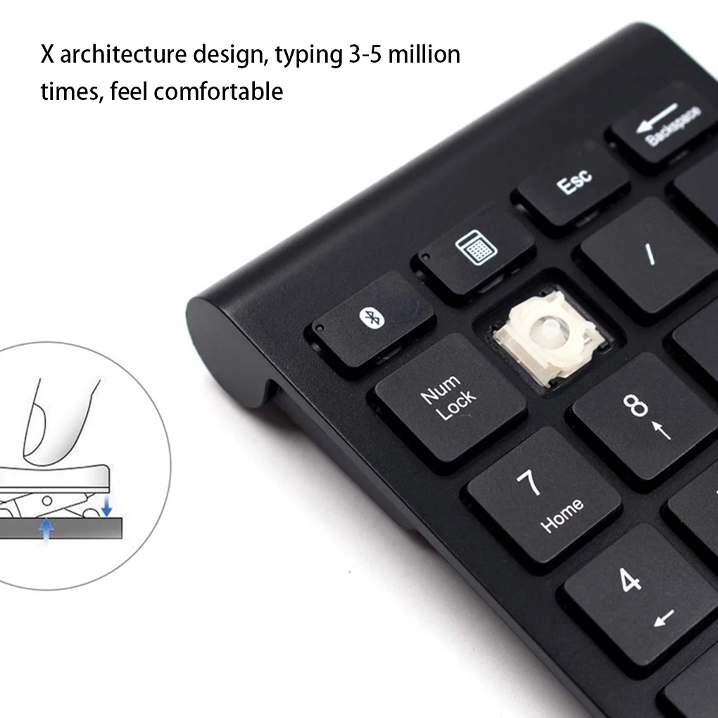 Черная клавиатура 22 клавиши миниатюрная цифровая Bluetooth с поддержкой Windows iOS Android