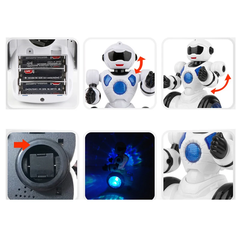 

Newest Dazzling Music Robot Shiny Educational Toys Electronic Walking Dancing Smart Space Robot Kids Music Robot Toys