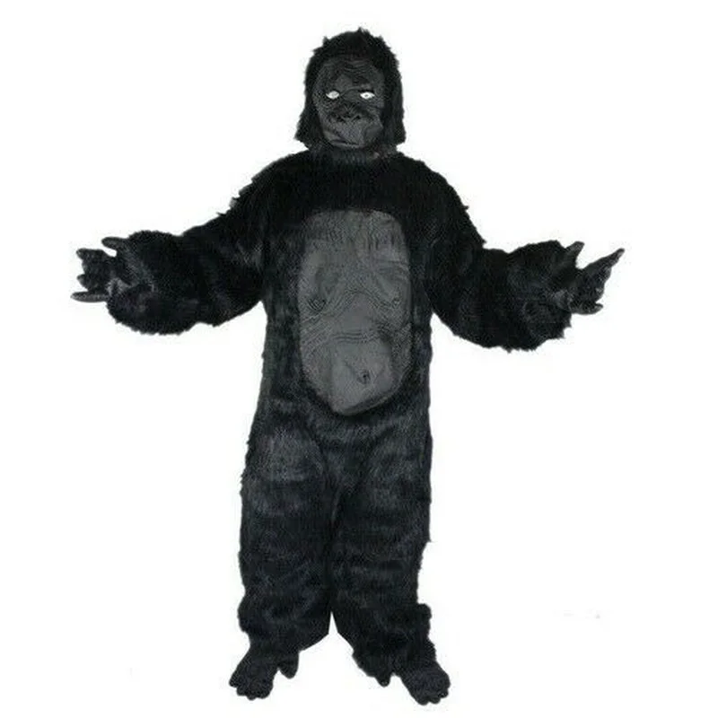 

Gorilla Mascot Costume Animal Character Dress Up Set Halloween Easter Party Dress Up Game Long Hair Mascot Clothes Character