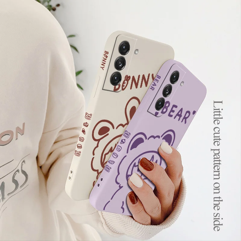 Lively Bear Girl Phone Case For Samsung Galaxy S21 S20 FE S10 Note 20 10 Ultra Plus A72 A52 A42 A32 A71 A51 A41 A31 A21S Cover