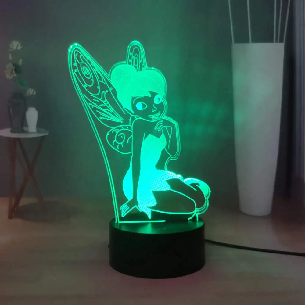 Lovel мультяшный 3D светодиодный Ночной светильник с Луной сказочный колокольчик RGB