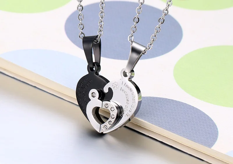 

FXM stainless steel CHE72 necklace hot sell top quality single women 19mm double heart gift women jewelry