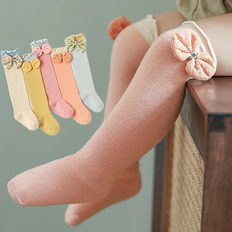 

Wecute Baby Winter Cotton Socks for 0-3years Kids Stockings Bow Accessories Newborn Socks Autumn Soft Floor Socks Clothing Gift