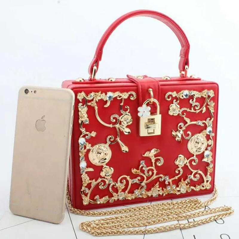 Роскошная ажурная винтажная дамская сумочка вечерняя шкатулка со стразами и